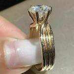 3Ct Round Cut Lab Created Diamond Women's Engagement Ring 14k Yellow Gold Finish