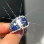 5 ct Created Round Cut Sapphire & Diamond Unisex Engagement Ring 14K Gold Plated