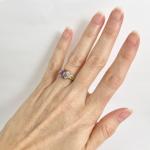 Vintage Purple Amethyst Gemstone Diamond Ring 10K Yellow Gold, 2.65 Grams