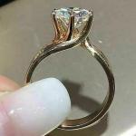 3Ct Round Cut Lab Created Diamond Women's Engagement Ring 14k Yellow Gold Finish