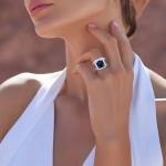 5 ct Created Round Cut Sapphire & Diamond Unisex Engagement Ring 14K Gold Plated