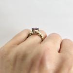 Vintage Purple Amethyst Gemstone Diamond Ring 10K Yellow Gold, 2.65 Grams