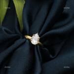 14K Yellow Gold Pear Natural Diamond Prong Anniversary Solitaire Ring Jewelry