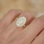 3Ct Oval Cut Lab Created Diamond Women's Cocktail Ring 14K Yellow Gold Finish