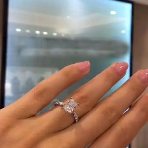 3 ctw Created Radiant & Round Cut Diamond Engagement Ring 14K White Gold Plated