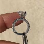 5 ctw Created Radiant & Round Cut Diamond Engagement Ring 14K White Gold Plated