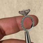 5 ctw Created Radiant & Round Cut Diamond Engagement Ring 14K White Gold Plated