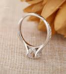 Natural Diamond New Prong Solitaire with Accents Ring Jewelry 14K White Gold