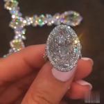 7 ctw Lab Created Oval Cut Diamond Women's Engagement Ring 14K White Gold Plated