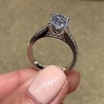 3 ctw Created Emerald & Round Cut Diamond Engagement Ring 14K White Gold Plated