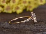 14K Rose Gold Natural Diamond Solitaire with Accents Prong Wedding Ring Jewelry