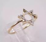 1Ct Round Lab Created Diamond Star of David Wedding Ring 14K Yellow Gold Plated