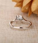 Natural Diamond New Prong Solitaire with Accents Ring Jewelry 14K White Gold