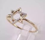 1Ct Round Lab Created Diamond Star of David Wedding Ring 14K Yellow Gold Plated
