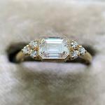 2Ct Emerald Cut Lab Created Women's Diamond Wedding Ring 14K Yellow Gold Finish