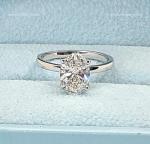 Diamond 14K Solid White Gold Determined Lady Engagement Solitaire Ring Jewelry