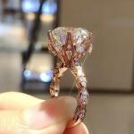 3Ct Round Lab-Created Diamond Women's Wedding Ring 14K Rose Gold Plated