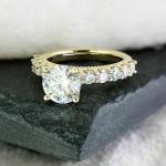 2Ct Round Cut Lab Created Diamond Women's Engagement Ring 14K Yellow Gold Finish