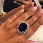 8ct Lab Created Oval Cut Sapphire & Diamond Halo Engagement Ring 14K Gold Plated