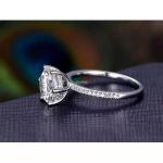 Round Natural Diamond Solitaire with Accents Ring Jewelry 14K Solid White Gold