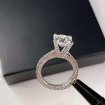 5 ctw Created Round Cut Diamond Engagement & Wedding Ring 14K White Gold Plated