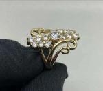 2Ct Round Cut Lab Created Diamond Cluster Engagement Ring 14k Yellow Gold Plated