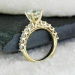 2Ct Round Cut Lab Created Diamond Women's Engagement Ring 14K Yellow Gold Finish