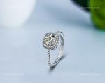 Natural Diamond Elegant Solitaire with Accents Ring Jewelry 14K Solid White Gold