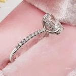 Brilliant Cut Diamond 14K Solid White Gold Solitaire with Accents Ring Jewelry