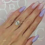 Brilliant Cut Diamond 14K Solid White Gold Solitaire with Accents Ring Jewelry