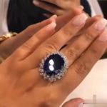 8ct Lab Created Oval Cut Sapphire & Diamond Halo Engagement Ring 14K Gold Plated