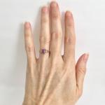 Vintage Pink Topaz Gemstone Diamond Ring 10K Yellow Gold, 1.15 Grams