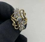 2Ct Round Cut Lab Created Diamond Cluster Engagement Ring 14k Yellow Gold Plated