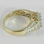 2Ct Princess Cut Lab Created Diamond 14K Gold Plated Engagement Cluster Ring