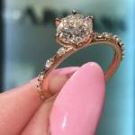 1.5ct Lab Created Round Cut Women's Diamond Engagement Ring 14K Rose Gold Plated