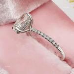 Brilliant Cut Diamond 14K Solid White Gold Solitaire with Accents Ring Jewelry