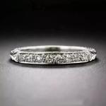 0.5 CT Lab Created Diamond Women's 14K White Gold Plated Art Deco Thin Band Ring