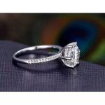 Round Natural Diamond Solitaire with Accents Ring Jewelry 14K Solid White Gold
