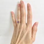 Vintage Pink Topaz Gemstone Diamond Ring 10K Yellow Gold, 1.15 Grams