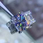 4 ctw Created Radiant & Round Cut Diamond Engagement Ring 14K White Gold Plated