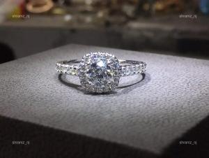 Diamond Graceful Lady Solitaire with Accents Prong Ring Jewelry 14K White Gold