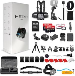 GoPro Hero Black 4K Waterproof Action Camera Bundle