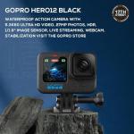 GoPro HERO12 Black 4K Camera Bundle with Battery & Card