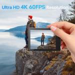 4K 60FPS Waterproof Action Camera with 170° View