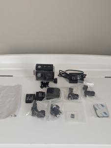 4K Waterproof Action Camera with SD Card & 2 Batteries