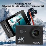 4K Waterproof Action Camera with Wifi Remote