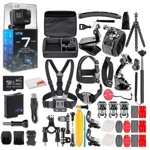 GoPro HERO7 Black -  With 64GB Micro Sd Card and 50 Piece Accessory Kit