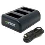 Wasabi Power Triple USB Battery Charger for GoPro MAX, ACDBD-001, ACBAT-001