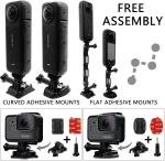Flexible Adhesive Mount with Go Pro Extension Arm for Insta 360 X4 X3 X2 X RS R,