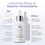 YOUN Beauty 20% Vitamin C Face Serum with Hyaluronic Acid, Ferulic Acid & Vitamin E by Holistic Plastic Surgeon Dr. Anthony Youn | Antioxidant Serum for Face for Skin Hydration, 60 ml